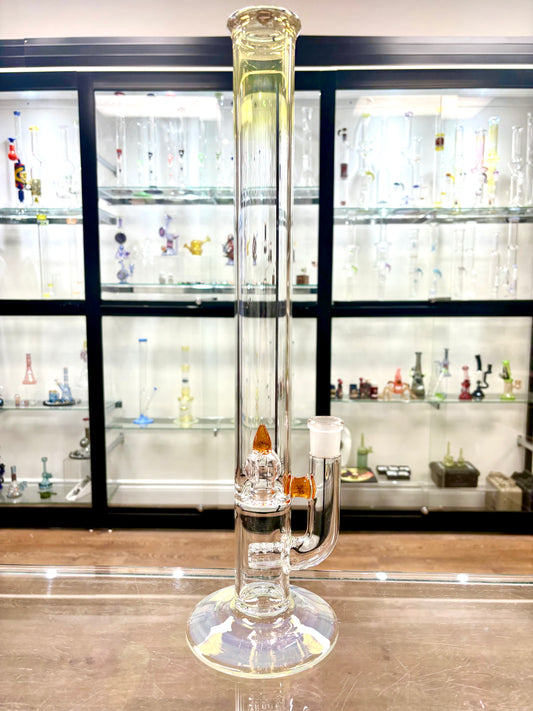 Green Belt Fumed Inline Tube w/ Imperial Perc - Orange Elvis