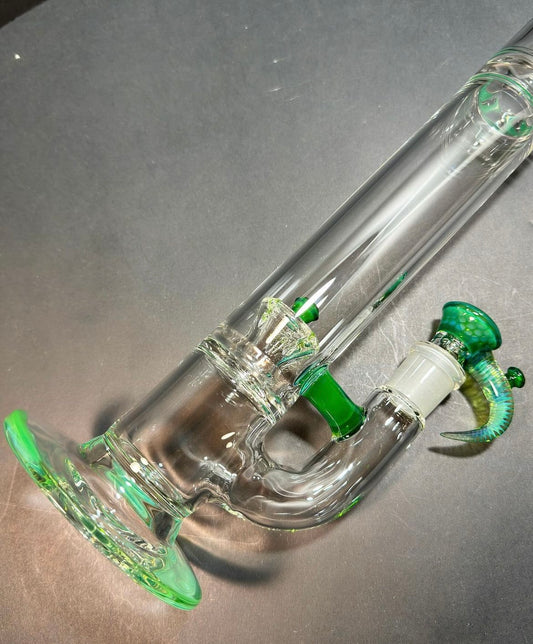 Jamms Straight Tube w/ Gridded Dome Perc - Plantphibian w/ Honeycomb Accents