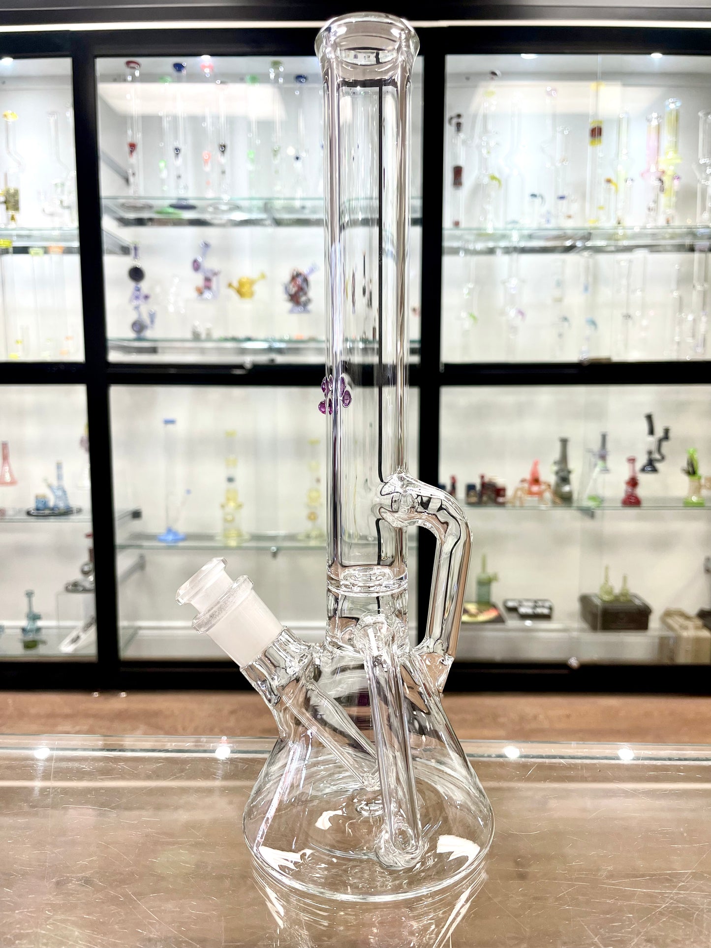 Discobox Clear Single Recycler Beaker w/ Removable Stem & Colour Dots #4