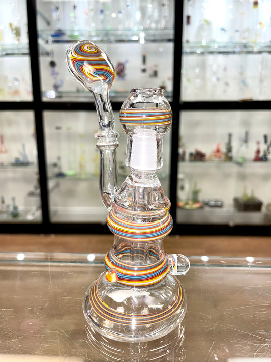 Squid Glass 14mm Worked Bubbler w/ Dome