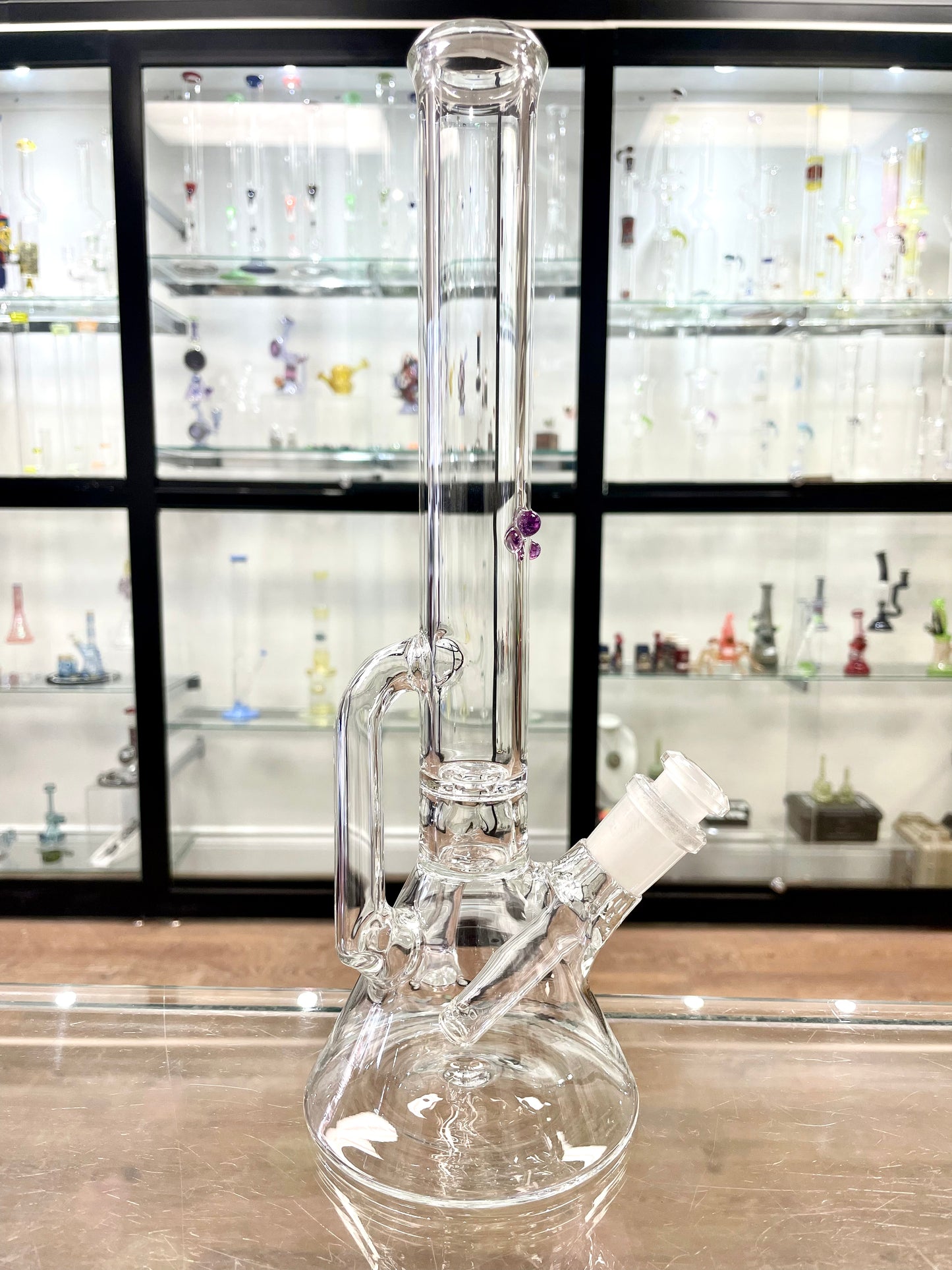 Discobox Clear Single Recycler Beaker w/ Removable Stem & Colour Dots #4