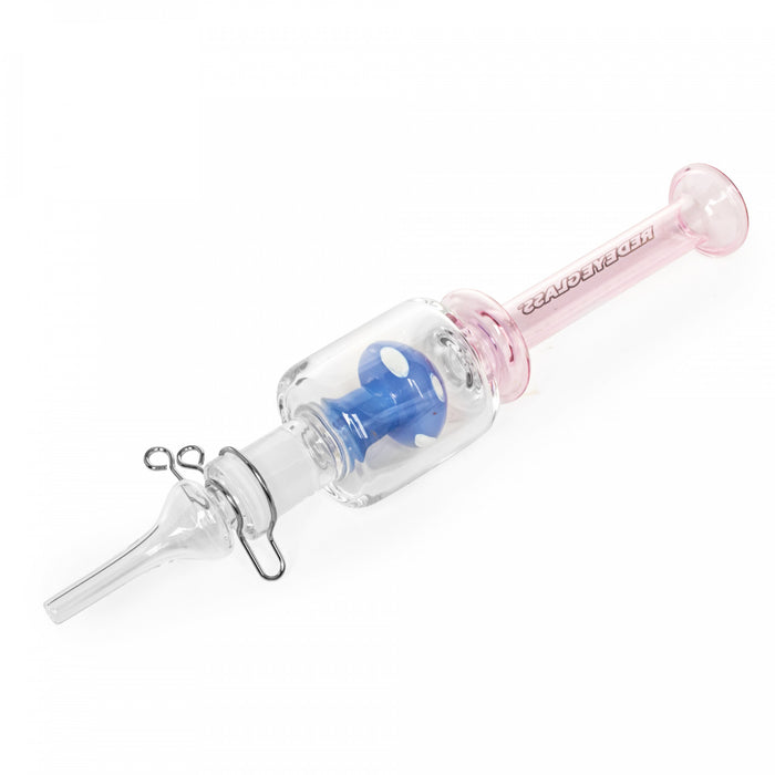 Red Eye Glass 7.5" Funguy Concentrate Collector - Pink & Blue