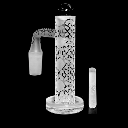 Eternal Quartz Terp Splitter Tower - Reverse Carved w/ V3 7mmx35mm Lattice SE Pillar + Cap