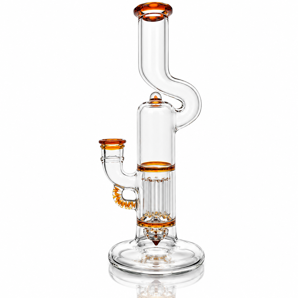 Blazed Mini Pillar w/ Bent Neck & Hollow Foot - Partial Accent - Amber Purple