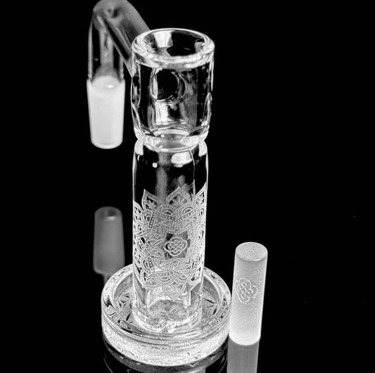Eternal Quartz Terpguard Slurper - Herb Mandala w/ Lattice Pillar