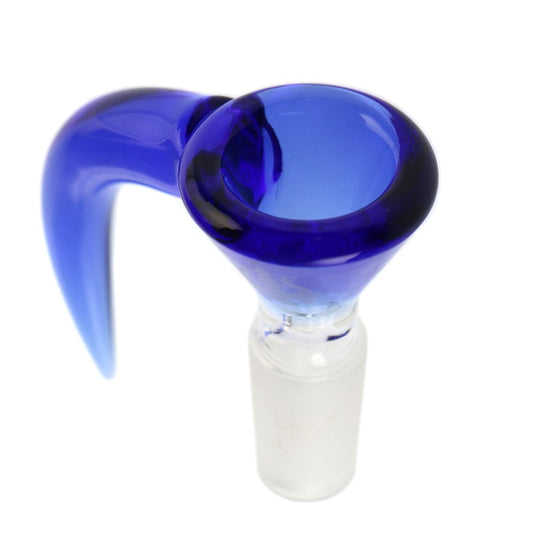 Hydros Glass 14mm Horn Bowl - Ink Blue