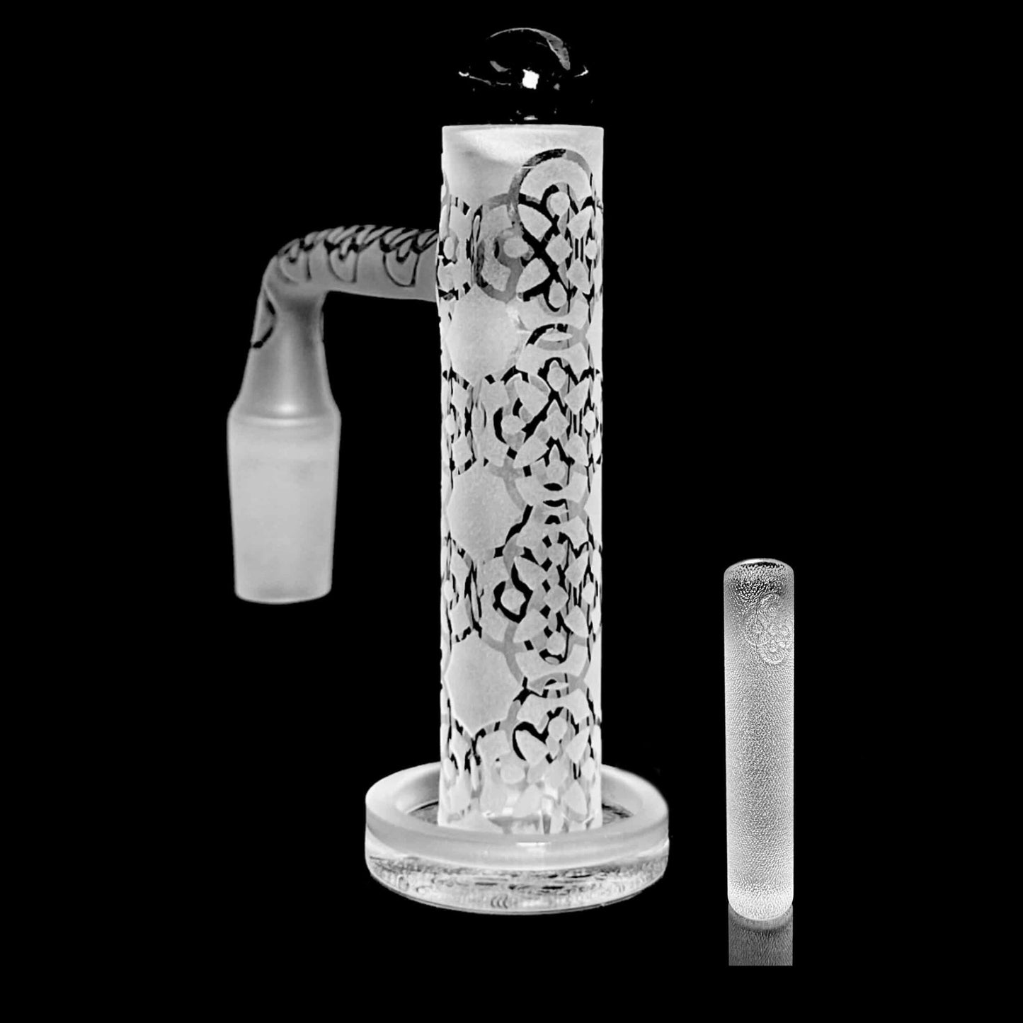 Eternal Quartz Terp Splitter Tower - Reverse Carved w/ Lattice Pillar
