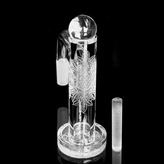 Eternal Quartz Terp Splitter Tower - Sacred Geo Engraved w/ Lattice Pillar