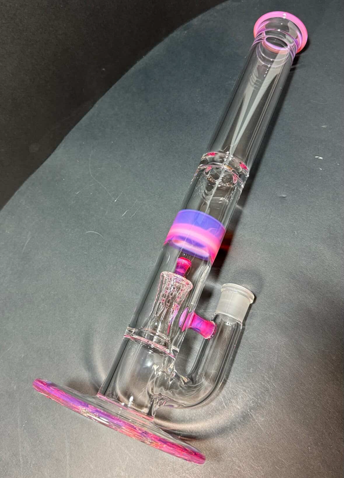 Jamms Fully Accented Natty Perc Straight Tube w/ Colour Band - Telemagenta