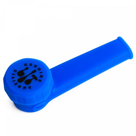 Lit 3.5" Silicone Hand Pipe w/ Metal Screen - Blue