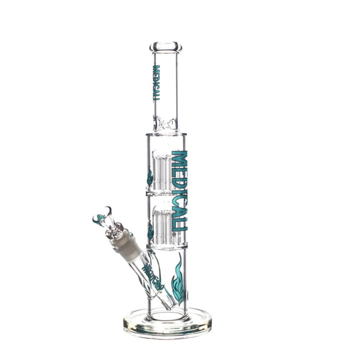 Medicali 13" Inch Double Stack 8 Tree Straight - Teal Logo