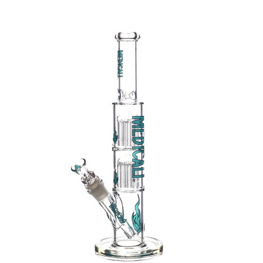 Medicali 13" Inch Double Stack 8 Tree Straight - Teal Logo
