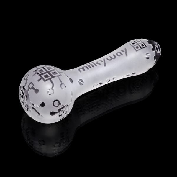 Milkyway 4.5" Circuit board Hand Pipe - Clear w/ Sandblasting