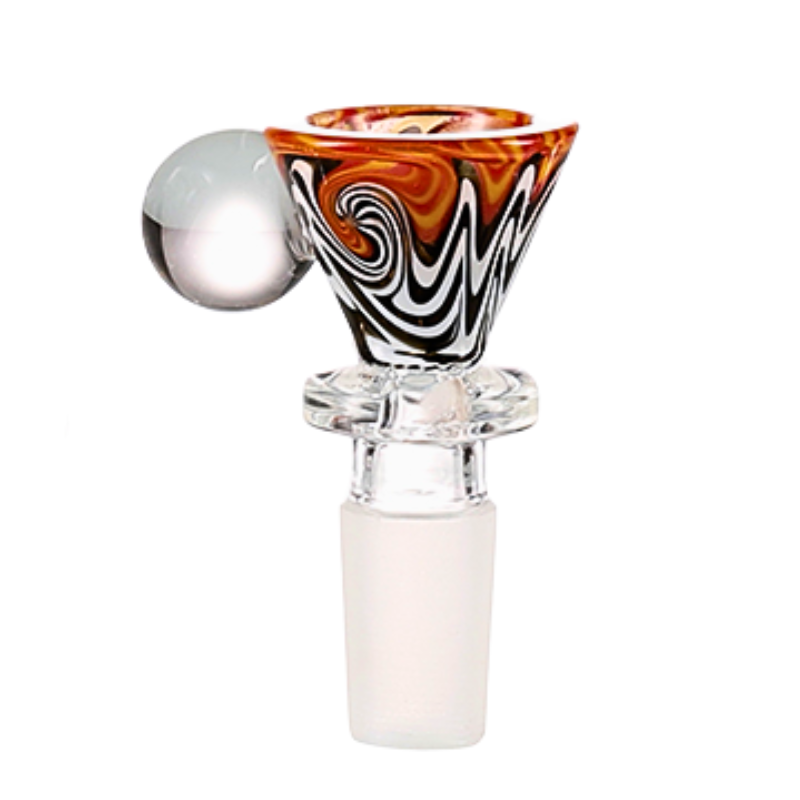 OG 14mm Coloured WigWag Bowl w/ Marble - Various Colours