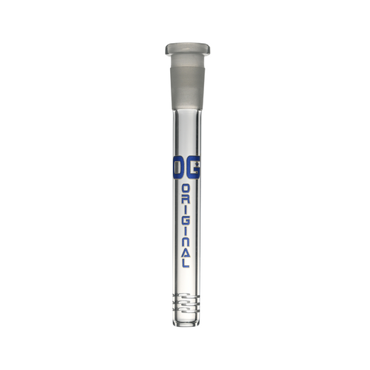 OG Original Clear 18mm-14mm 4" Downstem w/ Slits - Various Logo Colours