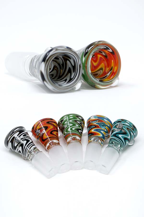 Preemo Glass 14mm Lineworked Bowl w/ Marbles