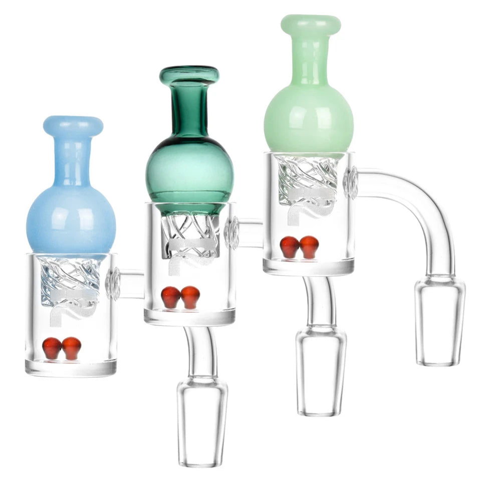 Pulsar 14mm 90° Quartz Banger & Helix Carb Cap Combo - Various Colours