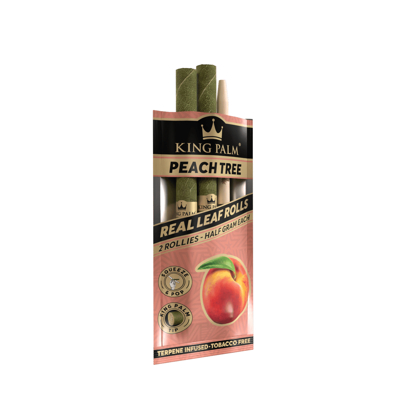 King Palm Rollie Rolls Peach Tree 2pk