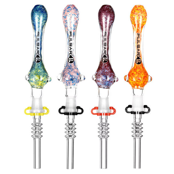 Pulsar 7.5" Candy Frit Twist Dab Straw w/ Quartz Tip