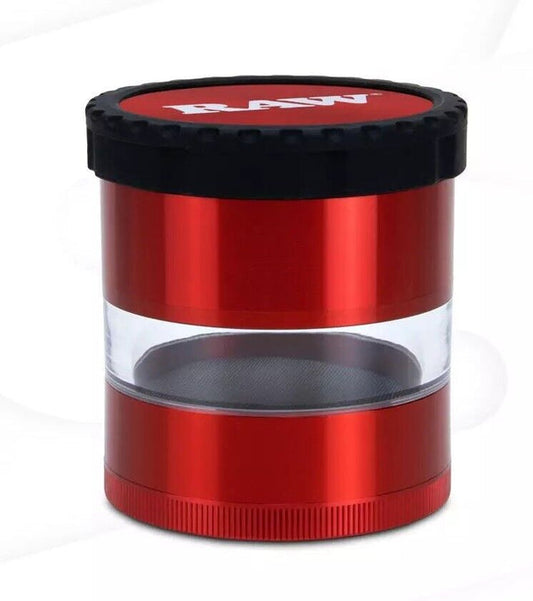 RAW Life 4PC Grinder Red w/ Clear Body