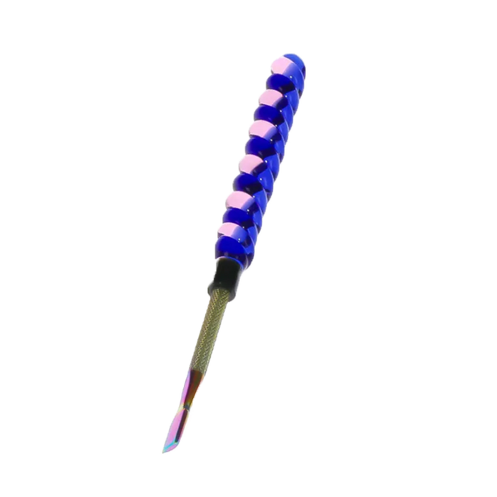 Busy Line 6″ Twirly Glass & Stainless Steel Dab Tool - Various Colours