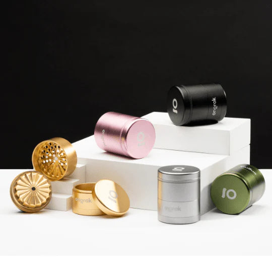 Ongrok 55mm 5pc Flower Petal Toothless Grinder w/ Storage