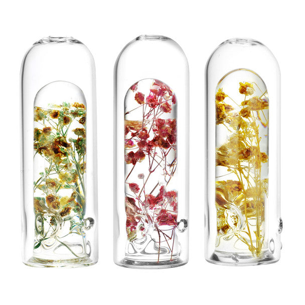 Wild Flower 5.25" Terrarium Style Glass Hand Pipe