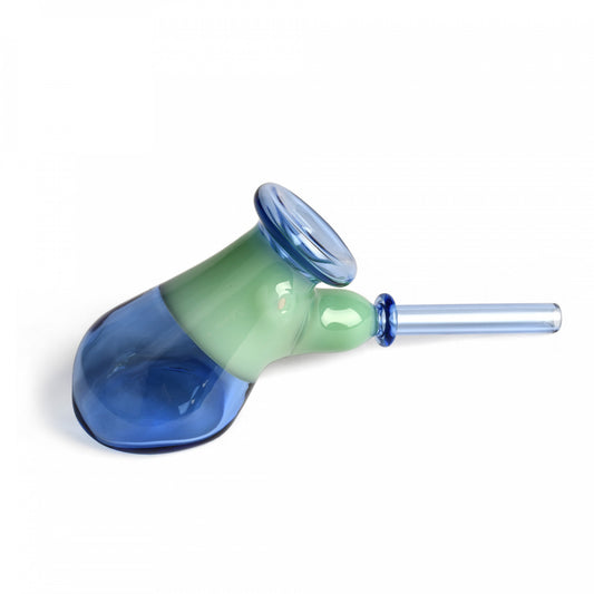 Red Eye Glass 4.5" Colour Blocked Hammer Bubbler - Blue/Green