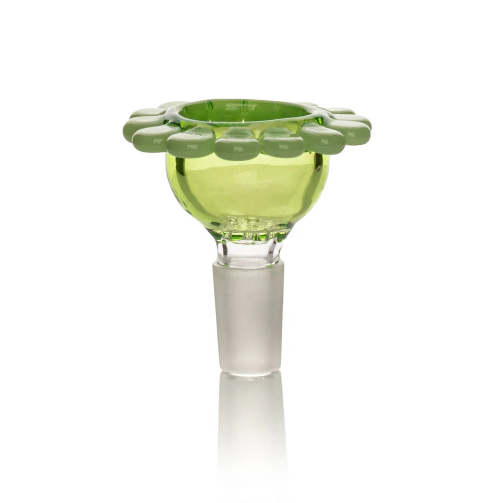 Red Eye Glass 14mm Flower Bowl w/Built-In Screen
