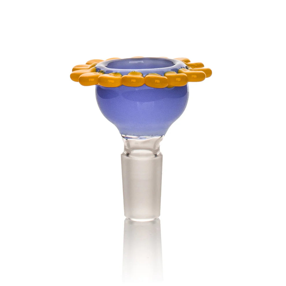 Red Eye Glass 14mm Flower Bowl w/Built-In Screen
