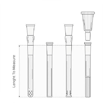 Duffy 18mm/14mm Clear w/ Black & White Grid Slicer Downstem