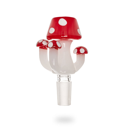 Red Eye Glass 14mm Amanita Mushroom Bowl