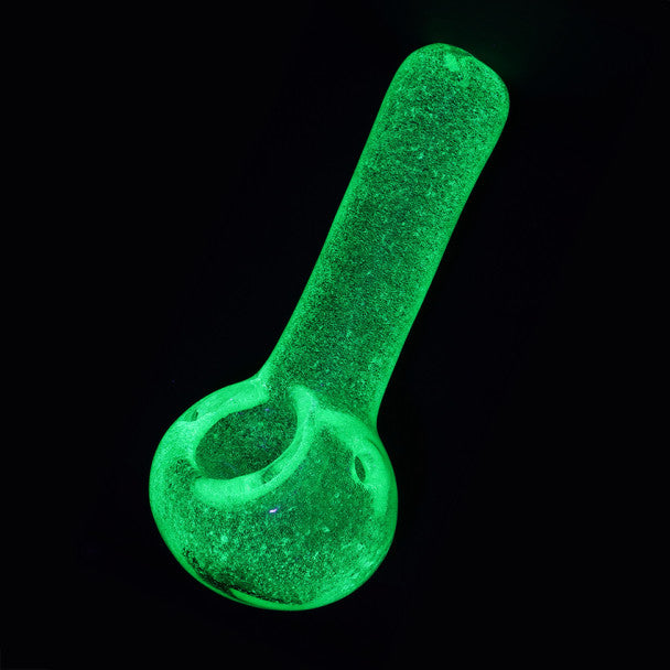 Unbranded 3.75" Green Glow In The Dark Glass Hand Pipe
