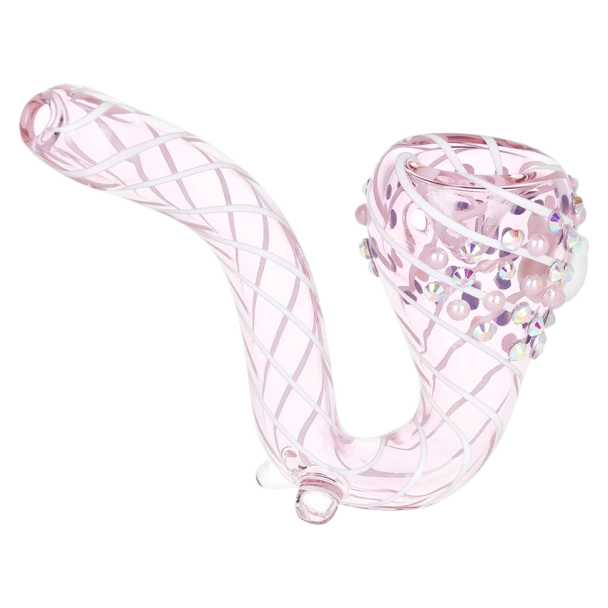 Unbranded 5.25" Greetings Kitty Glass Sherlock Hand Pipe - Pink