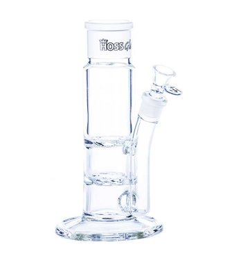 Hoss Glass 7mm Double Cyclone Build-A-Bong Base White
