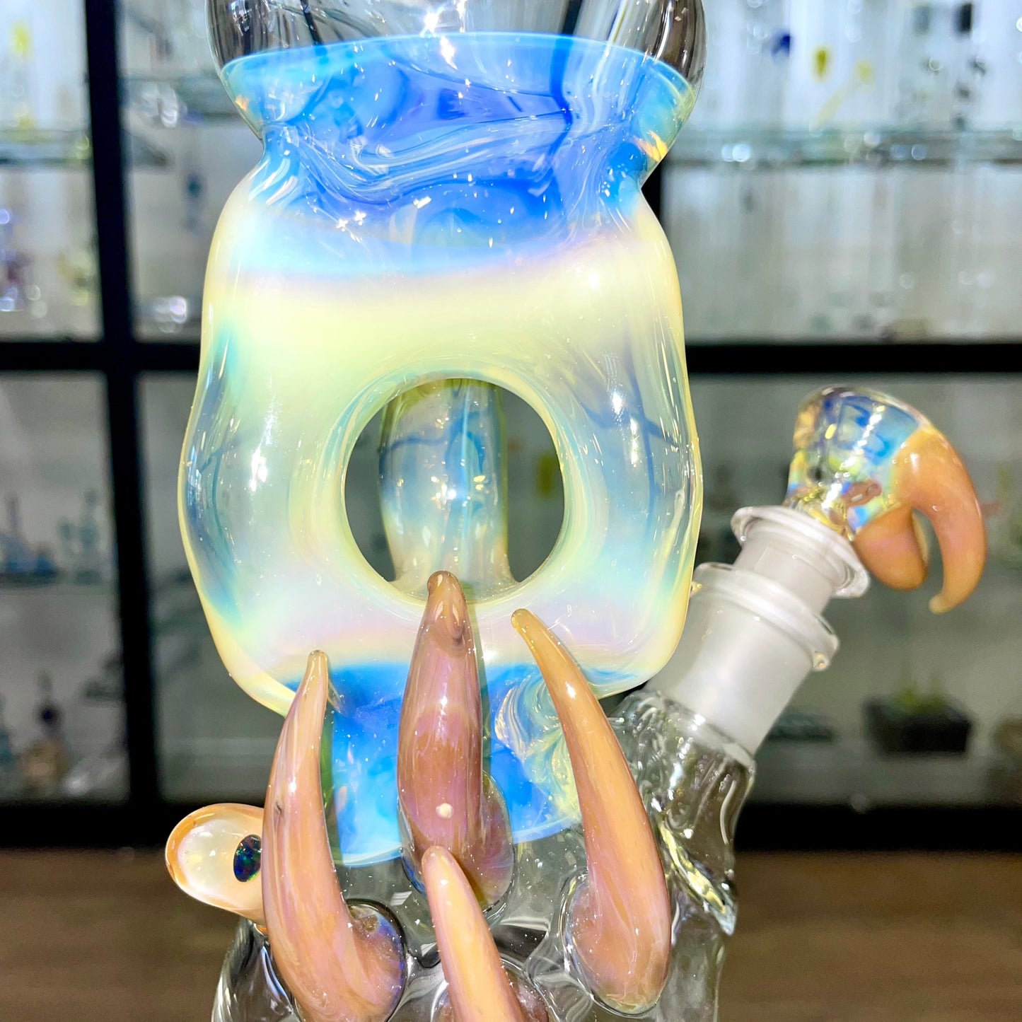 Gibson's Glass 17.5" Triple Threat Tube w/ Yellow Accents