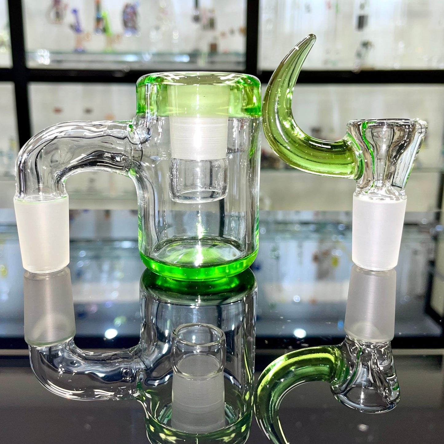 Green Belt 18mm 90 Coloured Dry Ash Catcher & Coloured Horn Bowl Set