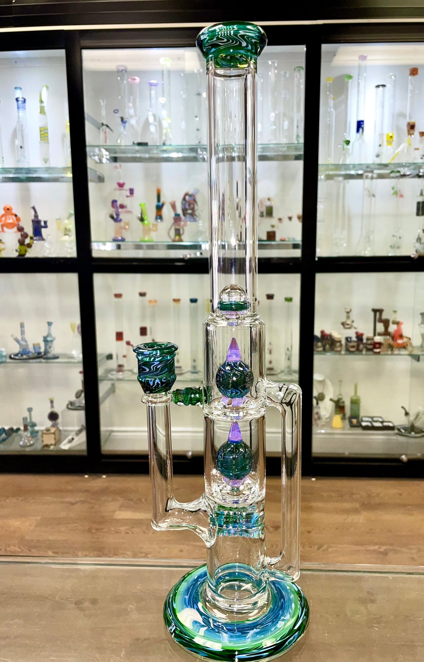 Blazed x Hologram Worked 18" 44mm 3 Line Double Bore Tree Tube