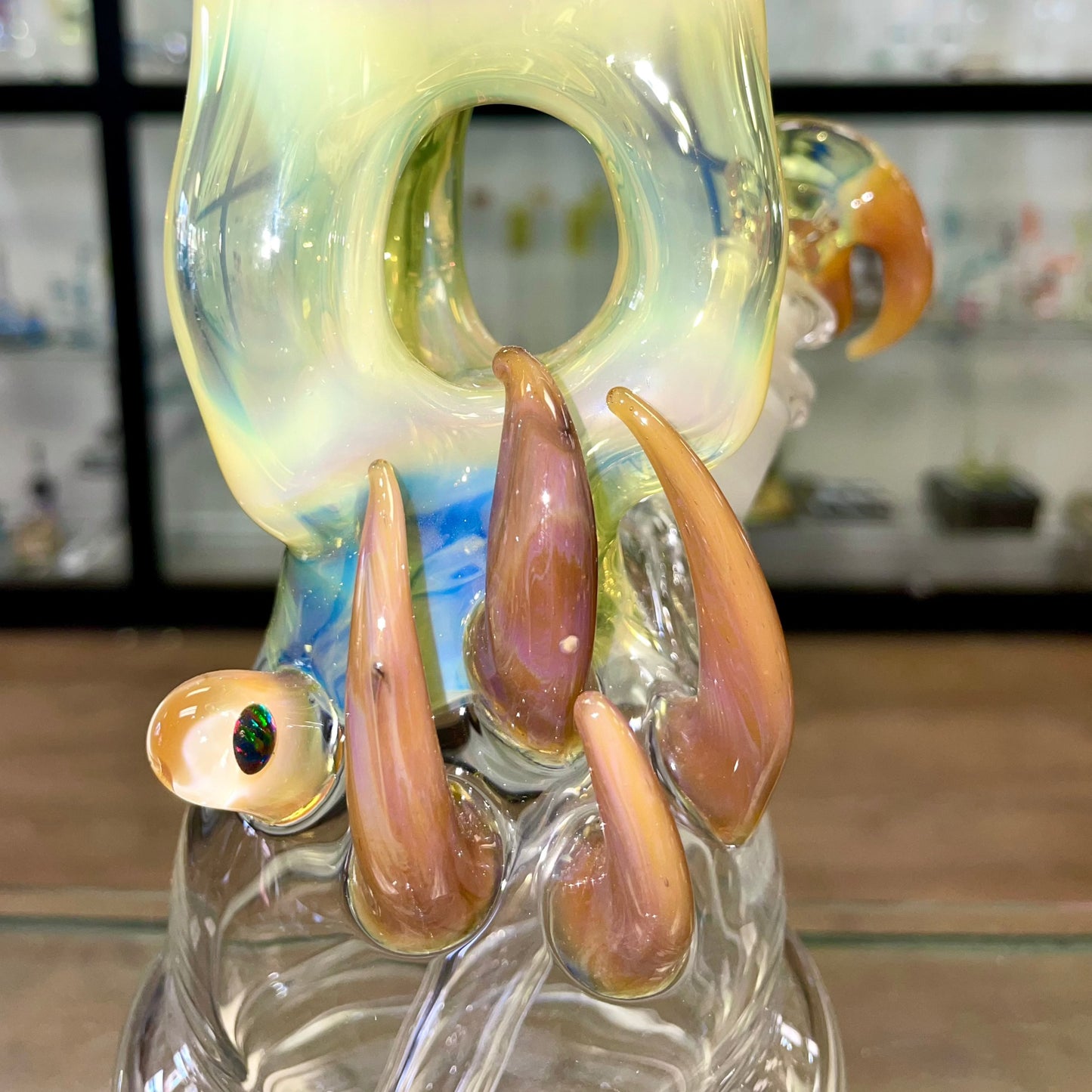 Gibson's Glass 17.5" Triple Threat Tube w/ Yellow Accents