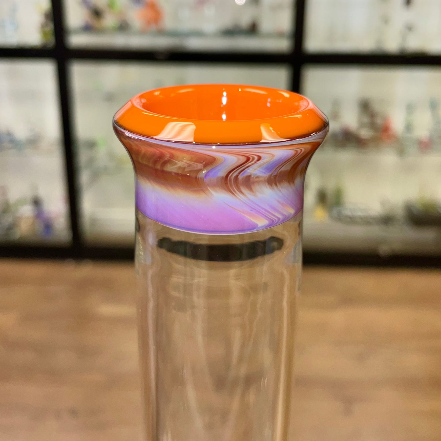 Green Belt 18.5" Amber Purple over Lava Inline Tube w/ Matching Bowl