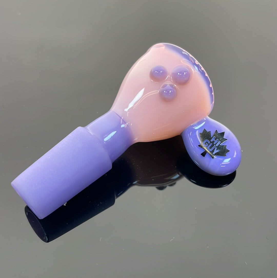 Higuy 14mm Pink Bowl W/ Purple Dots