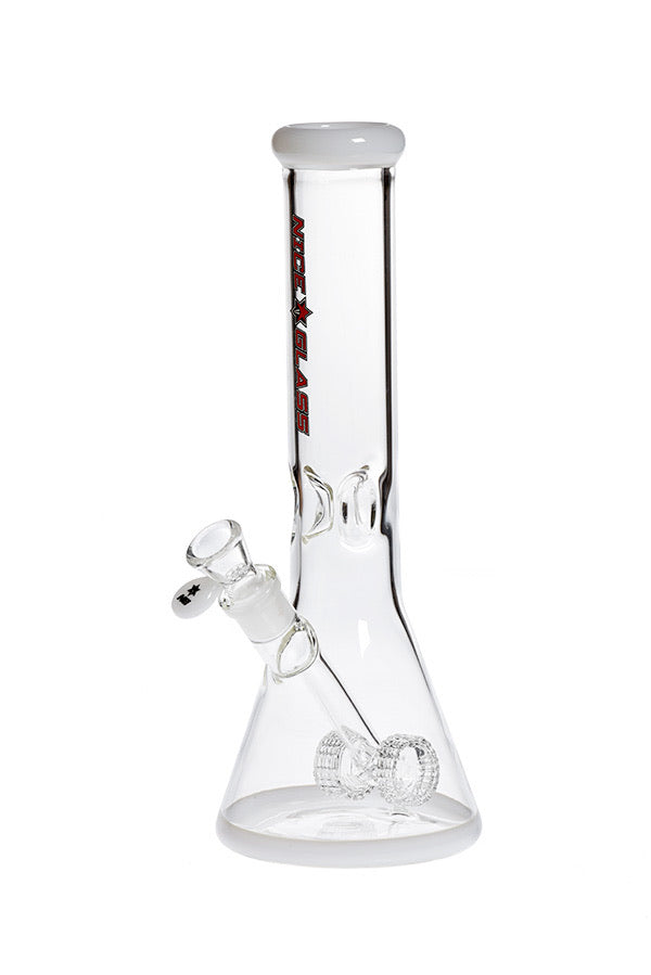 Nice Glass 13" 5mm Double Wheel Perc Beaker