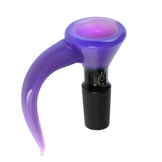 Hydros Glass 14mm Horn Bowl - Milk Purple