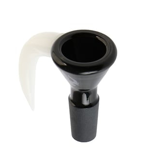 Hydros Glass 14mm Two Colour Horn Bowl - Black/White