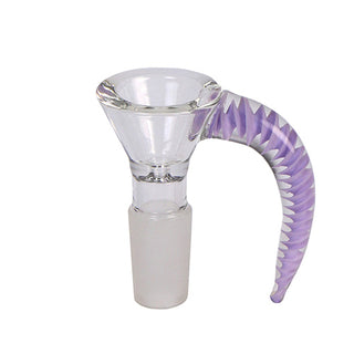 Hydros Glass 14mm Bowl w/ Milky Purple Spiral Horn