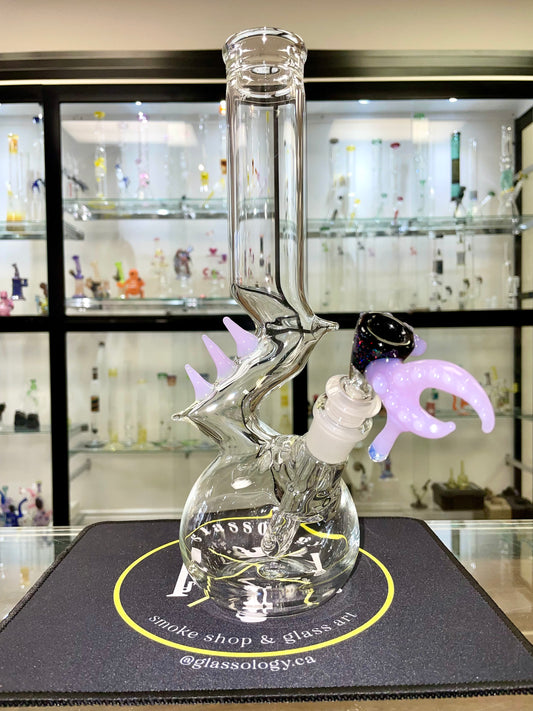 Gibson's Glass 12" Lil' Kink Zong Beaker w/ Cropal Bowl - A