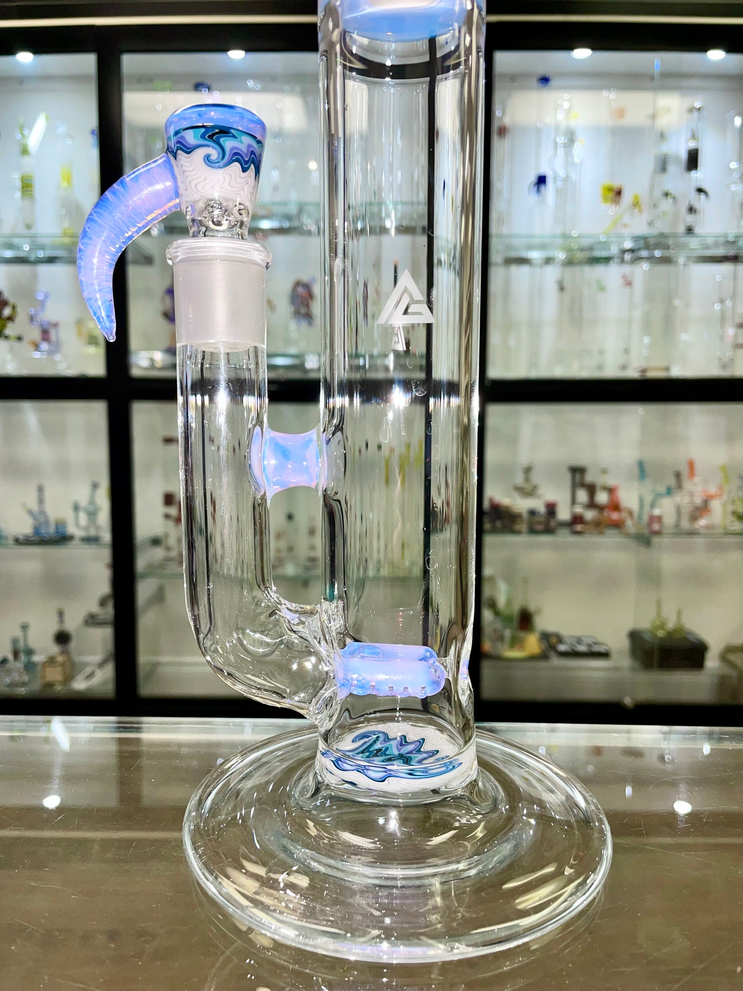 Gore Glass 17.5" 44mm Worked Section Dual Stem Straight Tube