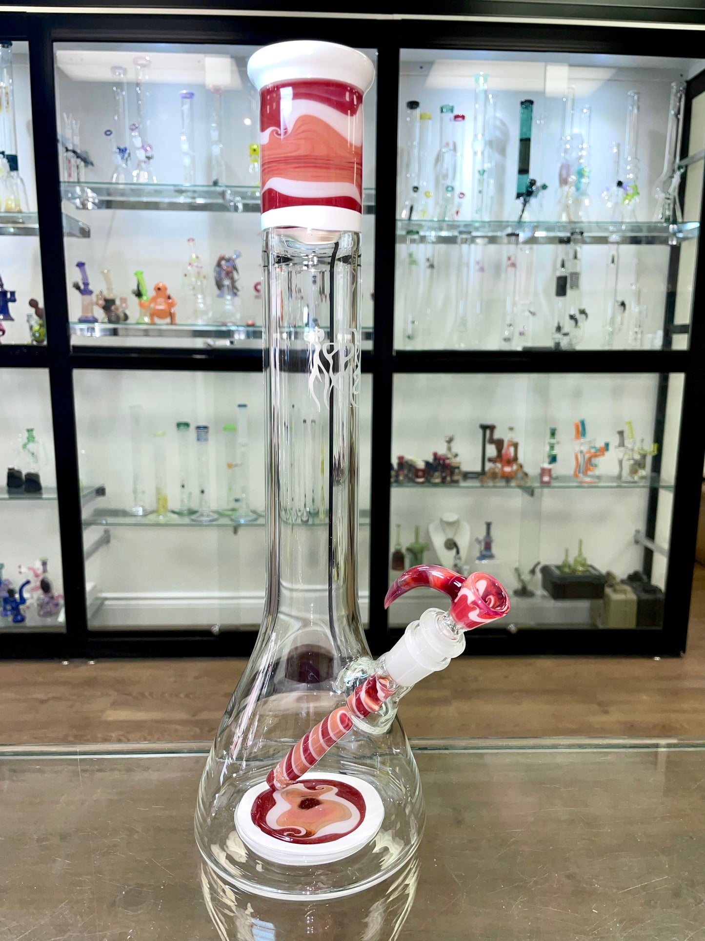 Sepher 3 Section Worked Beaker - White & Red