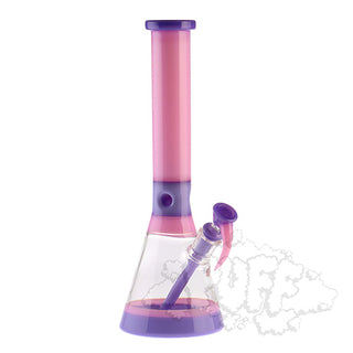 Hydros Glass 13" Two Tone Beaker - Pink & Purple