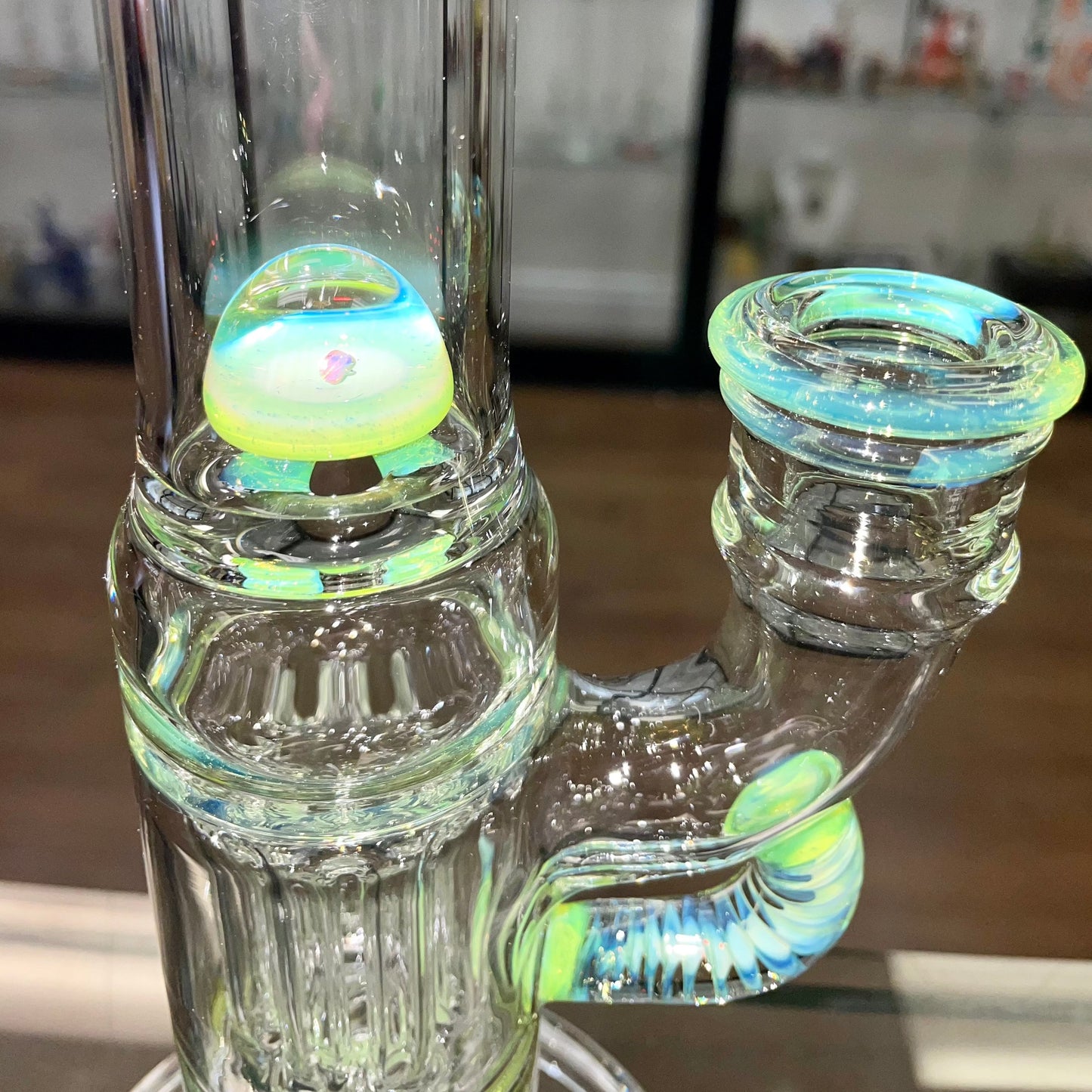 Blazed Mini Pillar Tube w/ Double Bore Straight Neck - Slyme Accents